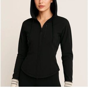 Free People Movement Black Zip-Up Hoodie Jacket, Size L, NWT